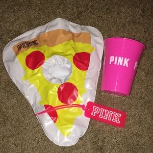 PINK! Pizza Floatie w/cup and luggage tag